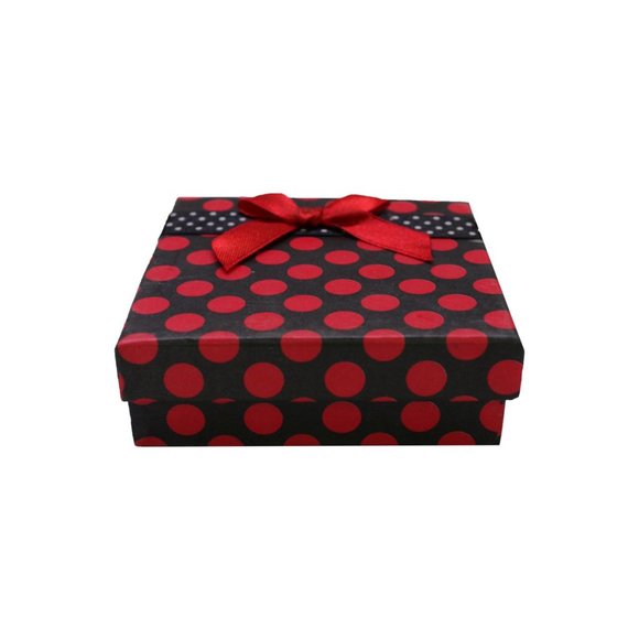 Polka Dot Square Jewllery Box with Bow - Picture 6 of 9